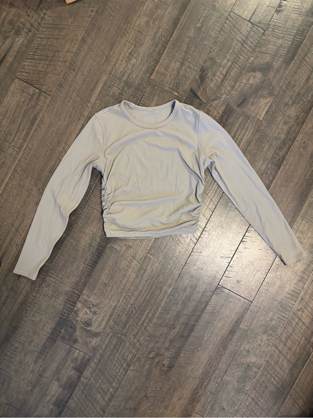 lululemon athletica Long-Sleeve Ruched Crop Top - Light Gray